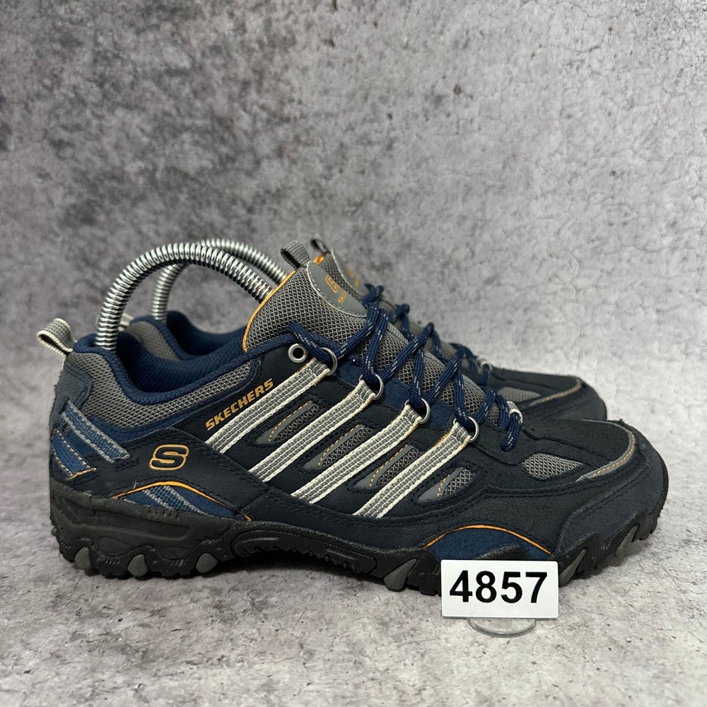 Skechers Compulsions Canyon Run Women 8.5 Navy Y2K Trail Walking Sneakers 46757